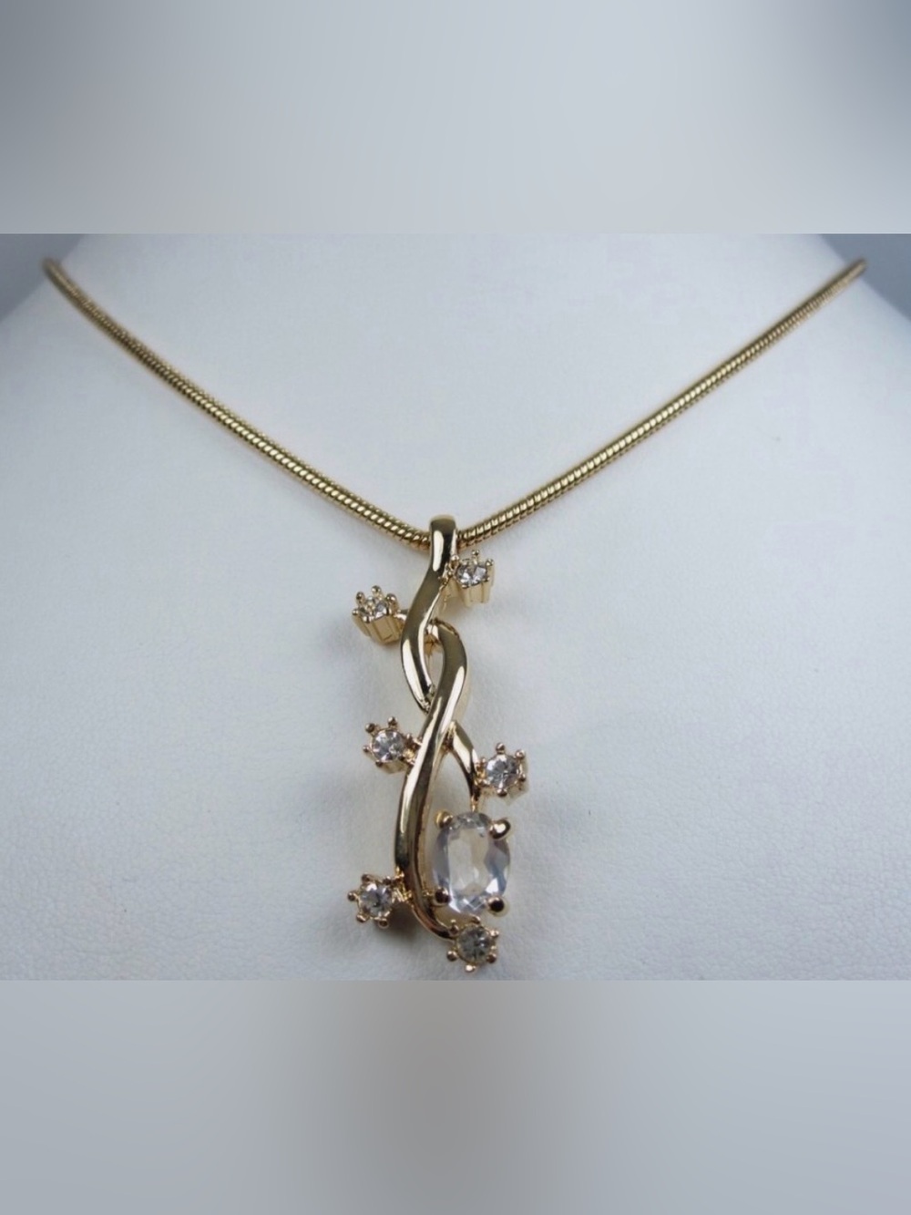 D'Orlan Gold Plated Necklace with Swarovski Crystals - 16-18" Length